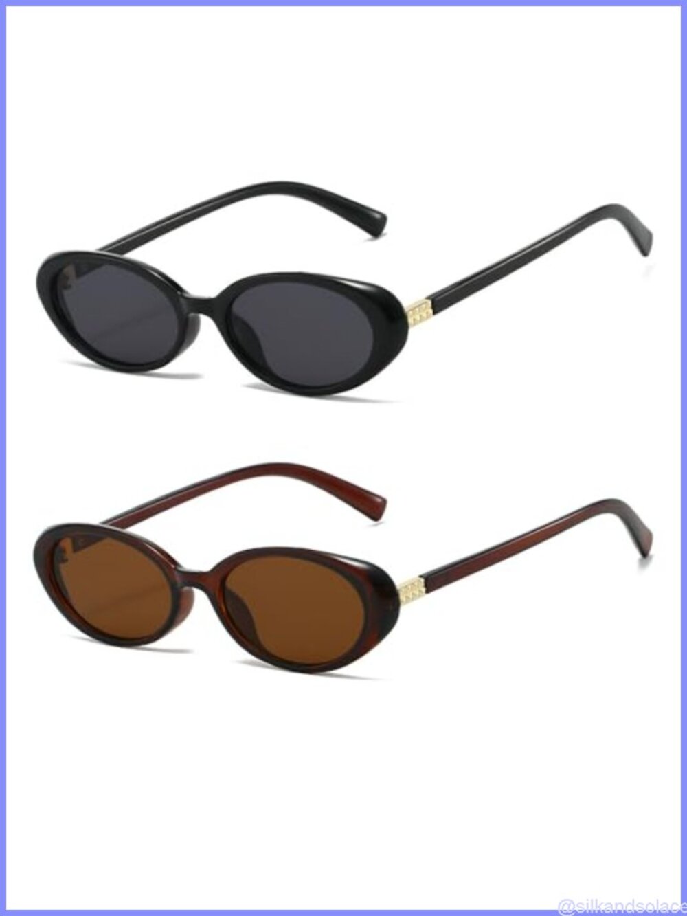 Retro Oval Sunglasses UV400 Protection Small Face Full Frame